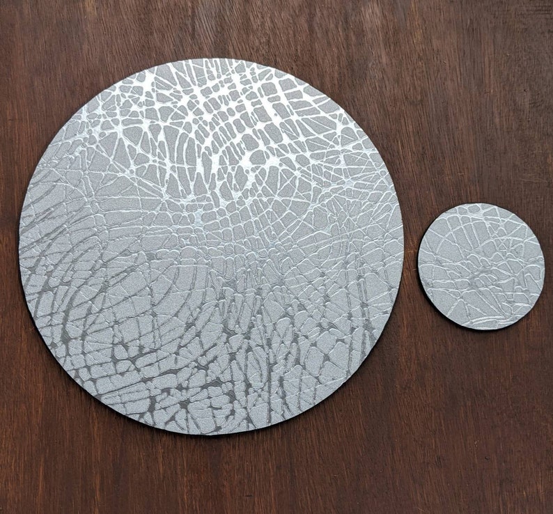 Luxury Silver Placemats Silver Swirl Coasters Textured Etsy UK