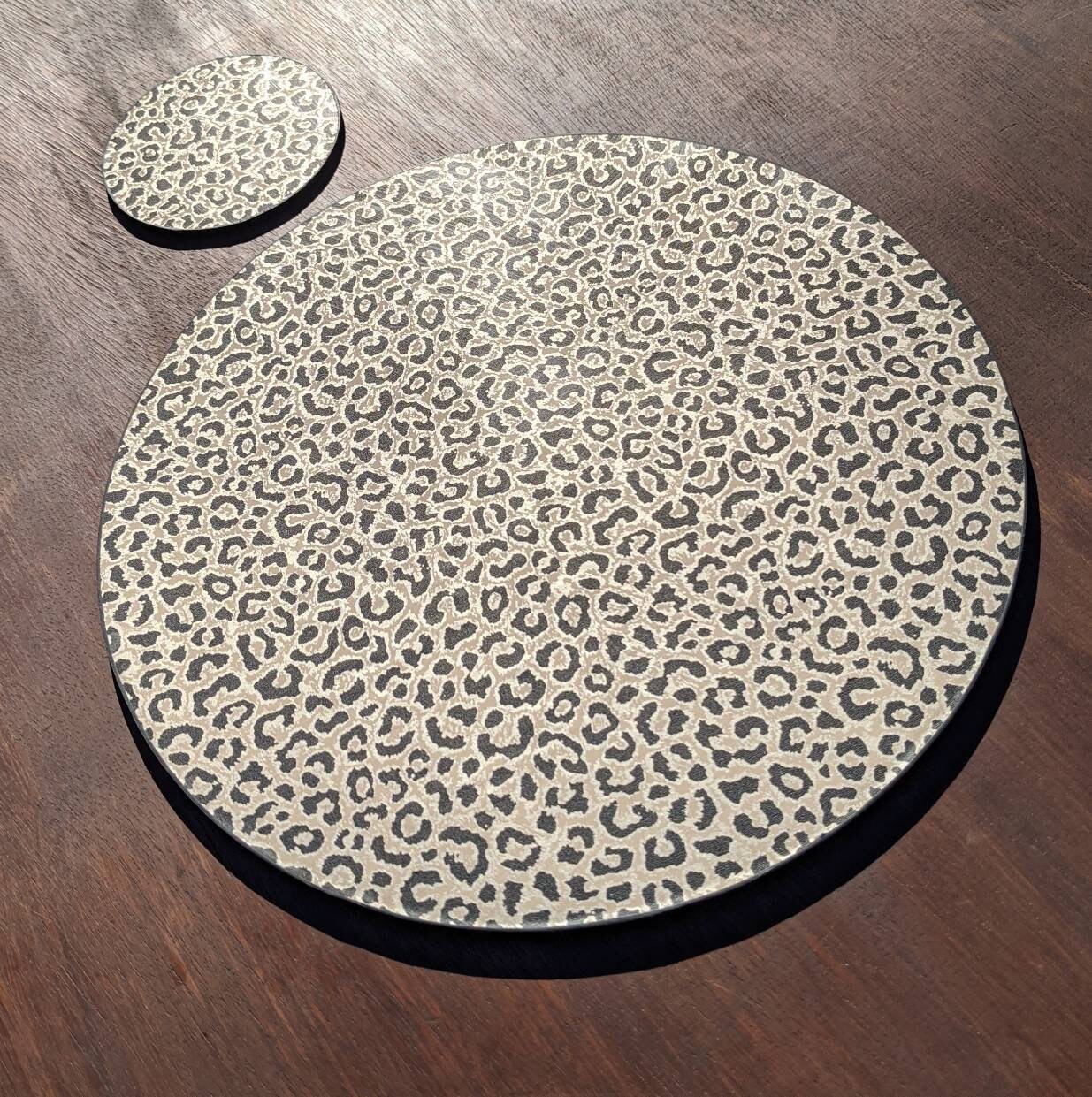 Luxury Gold Placemats Leopard Print Coasters Textured Metallic Etsy UK