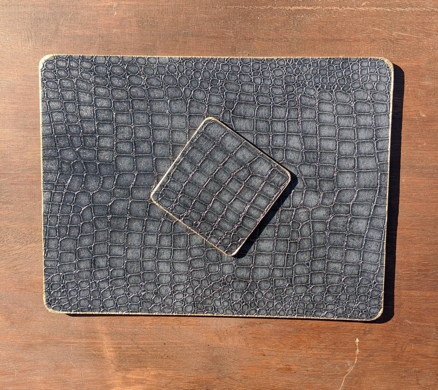 Black Gold Placemats Mock Croc Cork Placemats Rectangle
