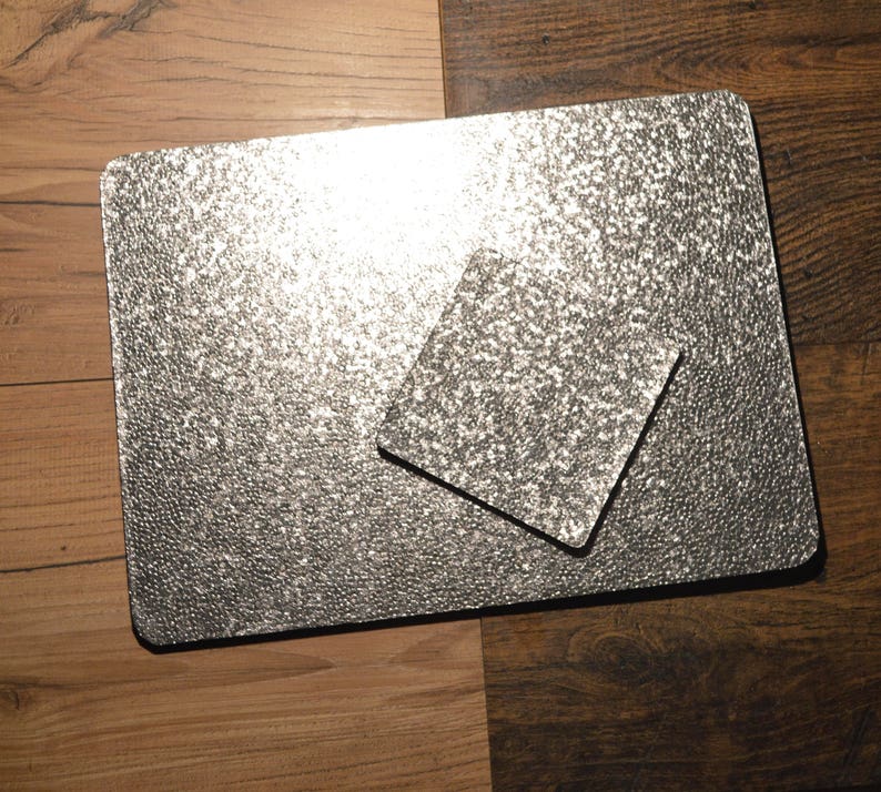Luxury Silver Placemats Glitter Placemats Rectangle Textured Etsy UK