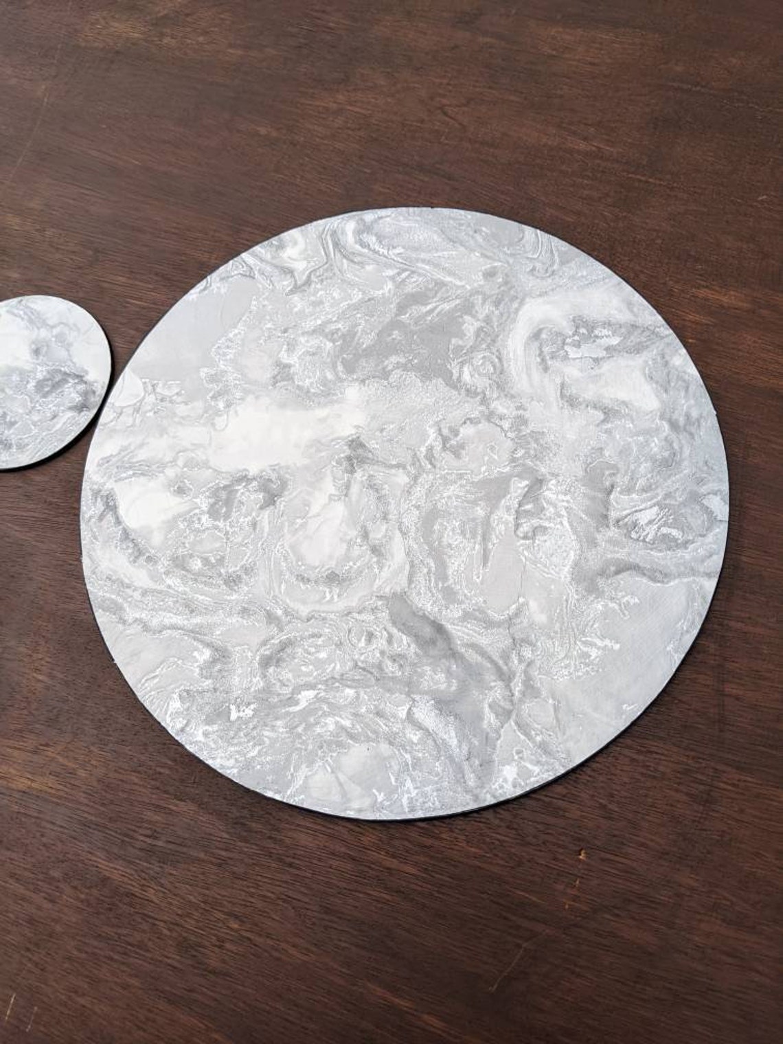 Grey Placemats Marble Placemats Placemats and Coasters Set Etsy