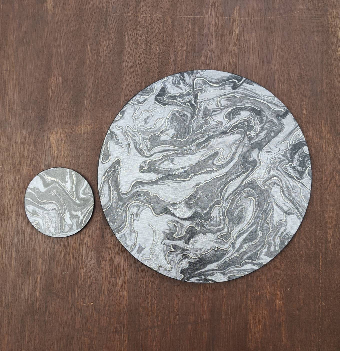 Black Placemats Marble Placemats Placemats and Coasters Set Etsy UK