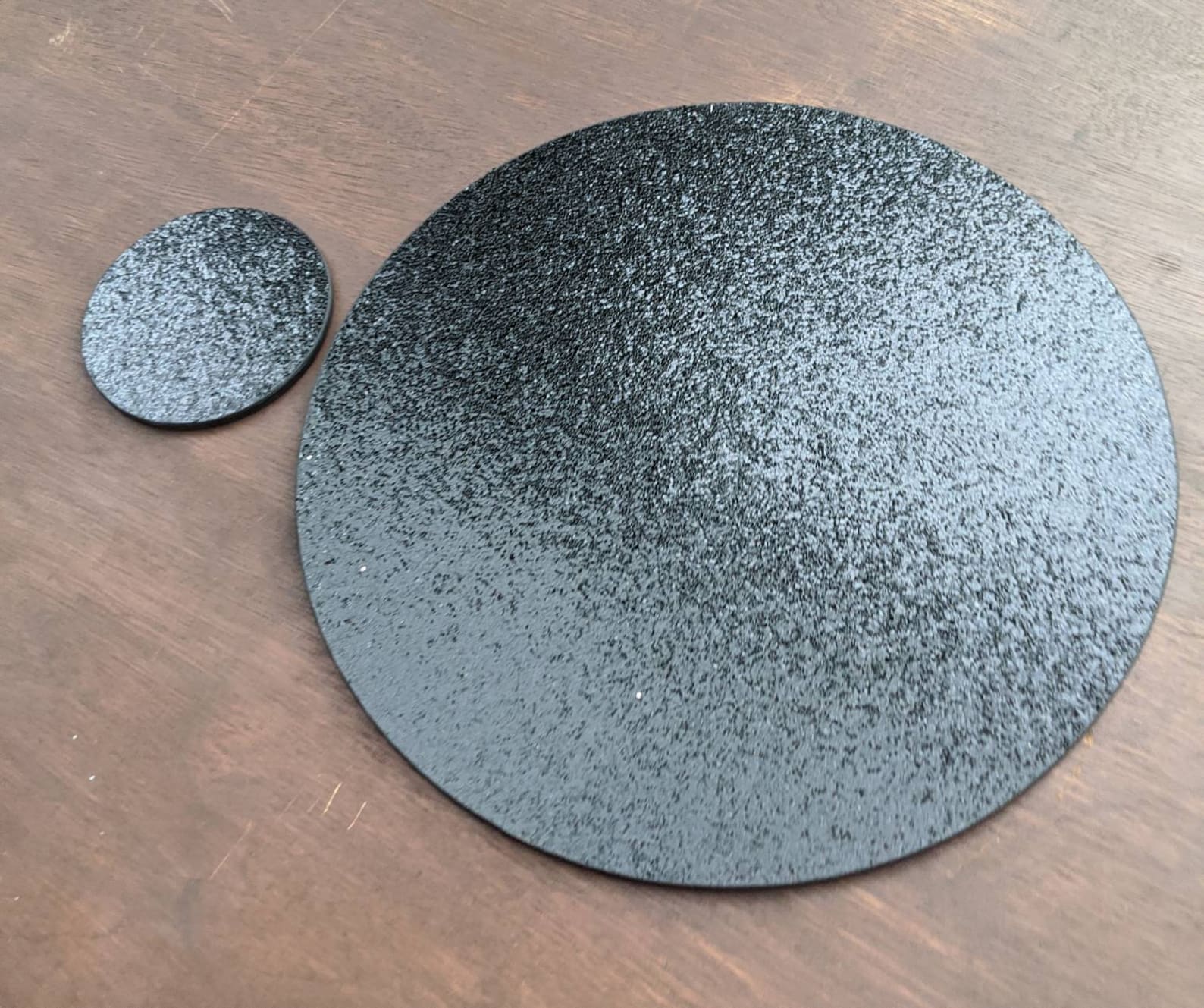 Black Glitter Placemats and Coasters Metallic Round Placemats Etsy