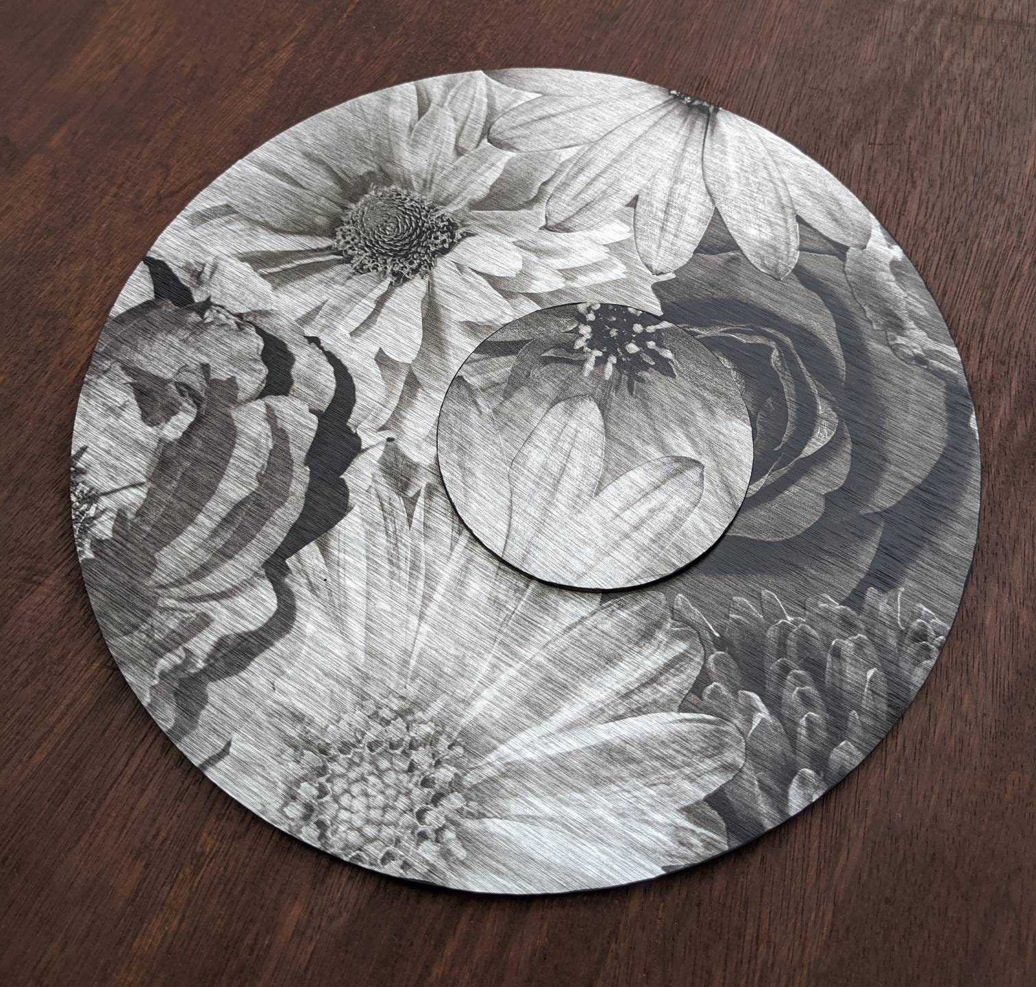 Silver Placemats Black Placemats Large Placemats Coaster Set Etsy