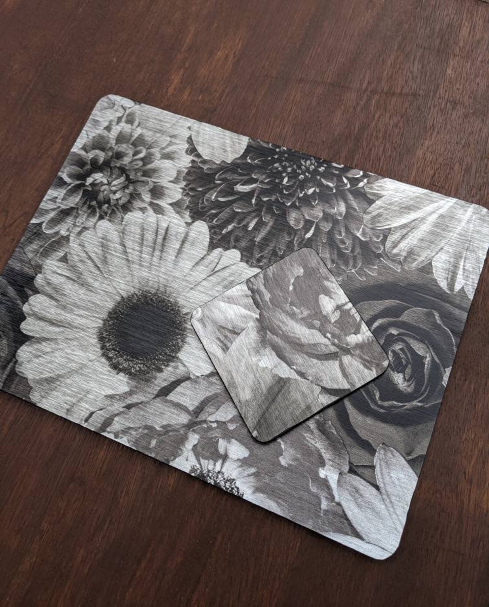 Silver Placemats Black Placemats Large Placemats Coaster Set Etsy New