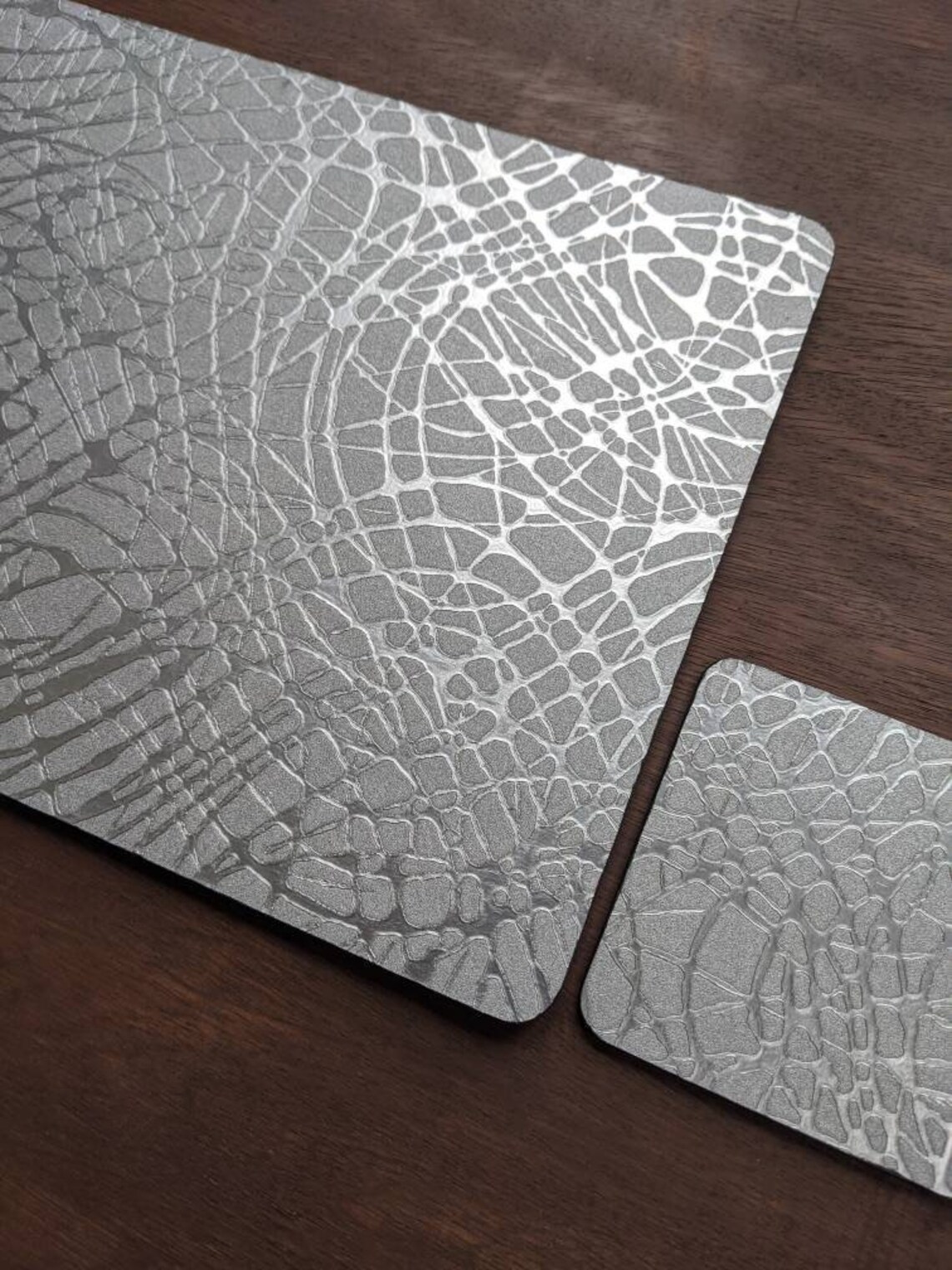 Luxury Silver Placemats Silver Swirl Placemats Rectangle Etsy UK
