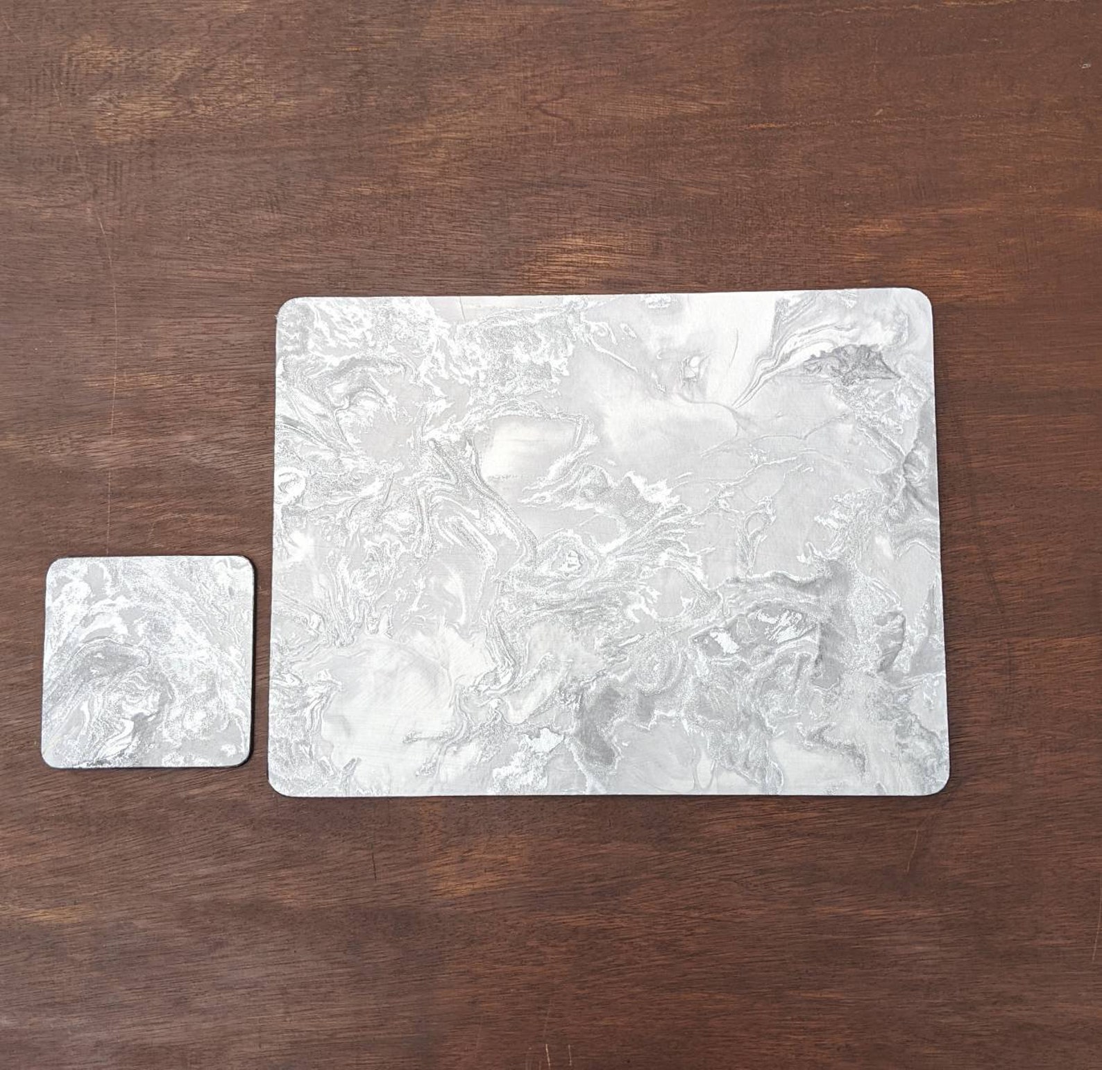 Grey Placemats Rectangle Placemats Textured Marble Effect Etsy UK