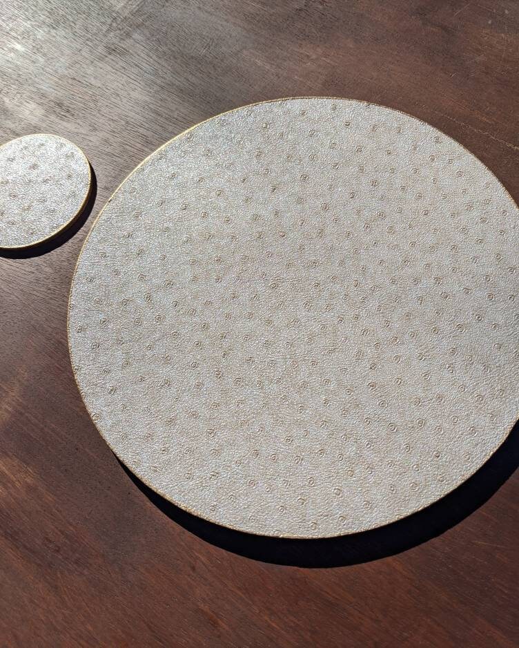 Luxury Faux Ostrich Faux Fur Placemats Coasters Textured Etsy