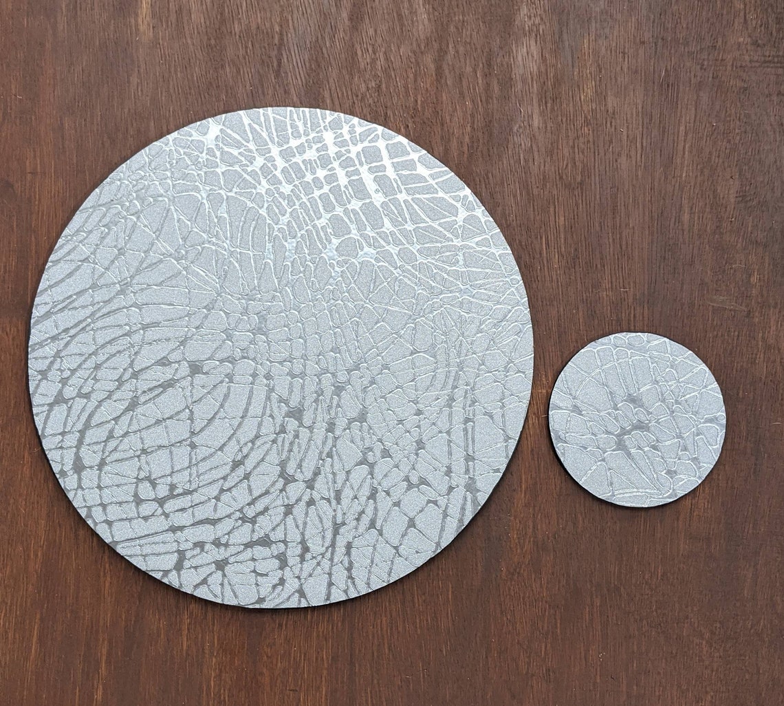 Luxury Silver Placemats Silver Swirl Coasters Textured Etsy UK