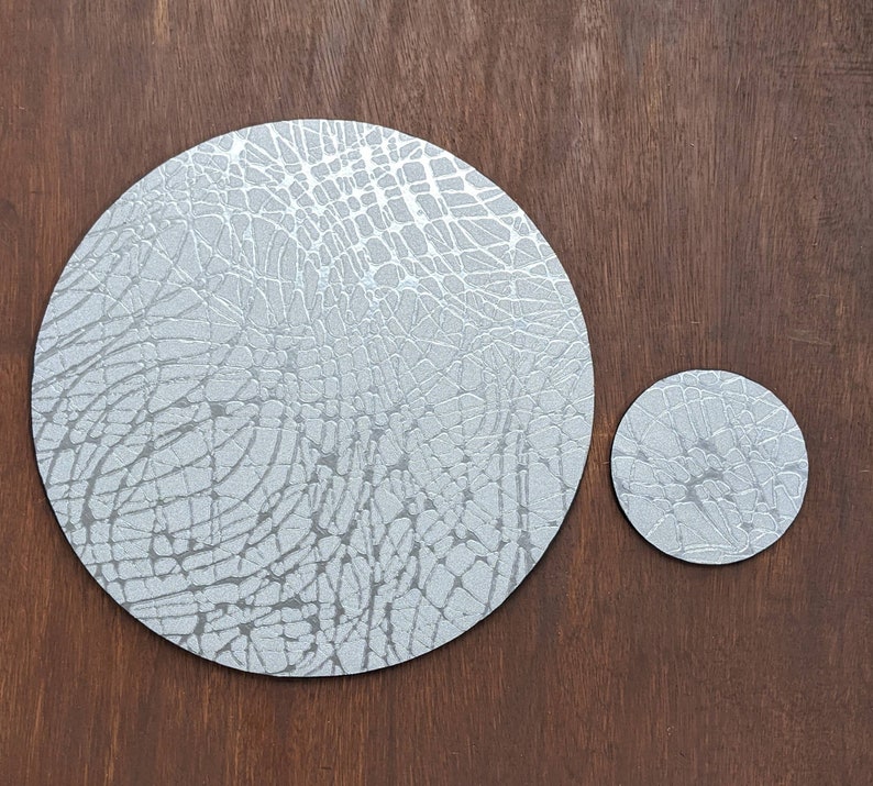 Luxury Silver Placemats Silver Swirl Coasters Textured Etsy UK