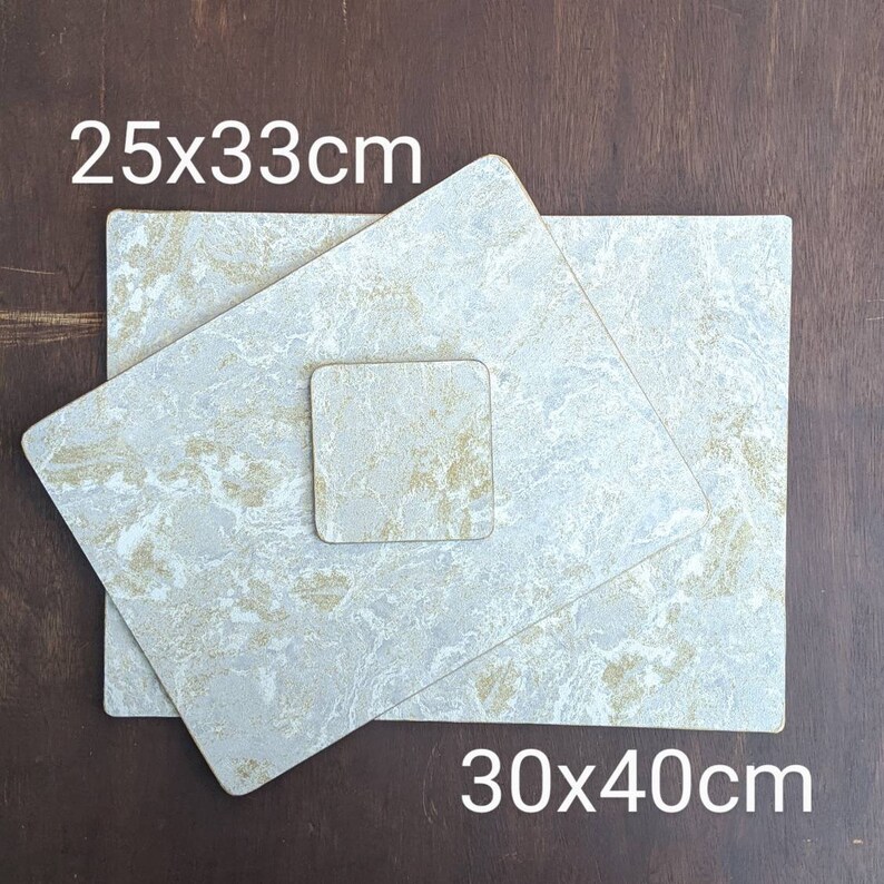 Luxury Gold Marble Effect Placemats Rectangle Placemats Boho Etsy UK