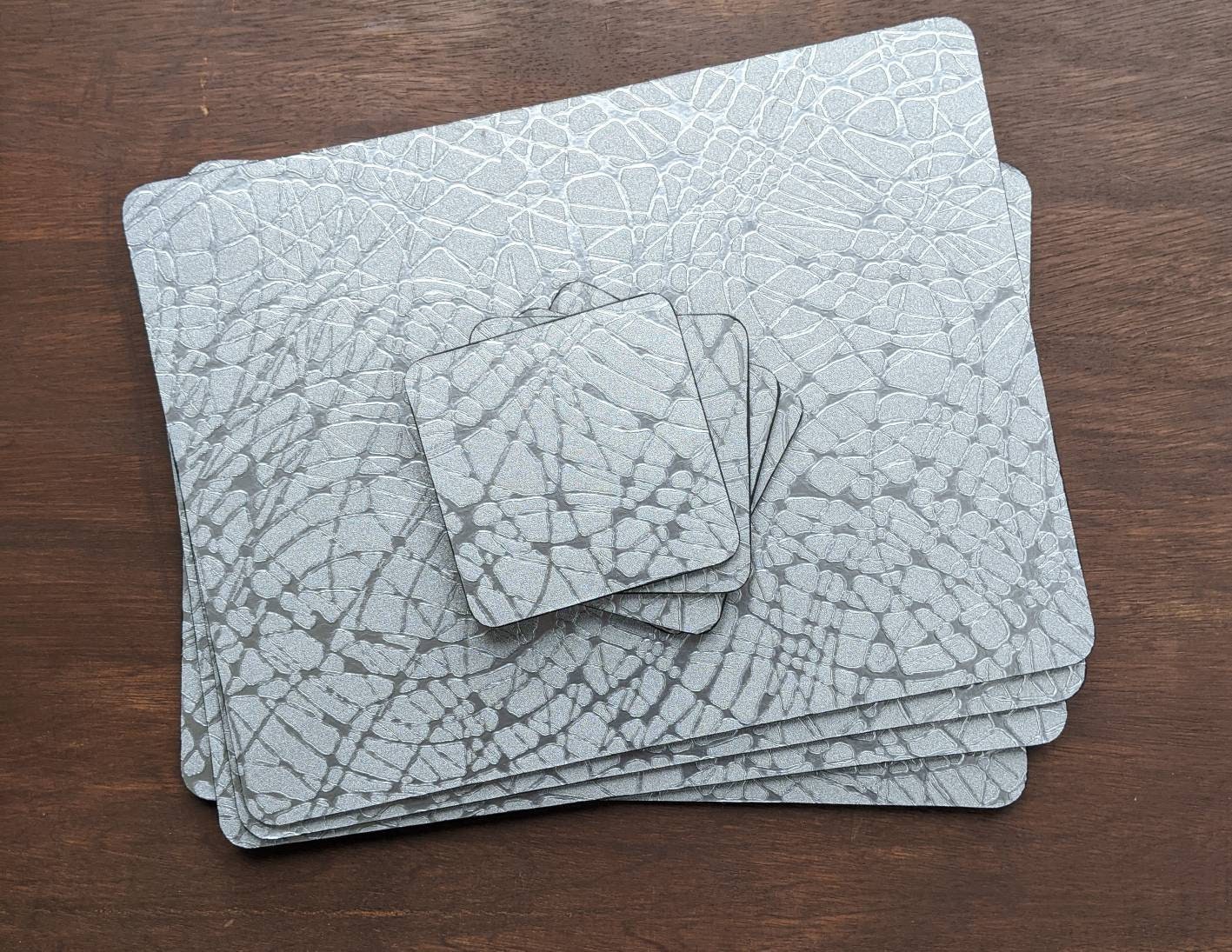 Luxury Silver Placemats Silver Swirl Placemats Rectangle Etsy