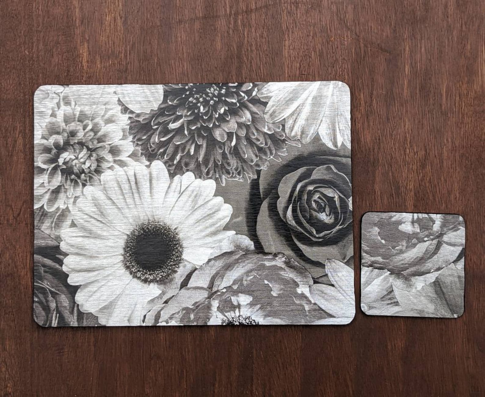 Silver Placemats Black Placemats Large Placemats Coaster Set Etsy New