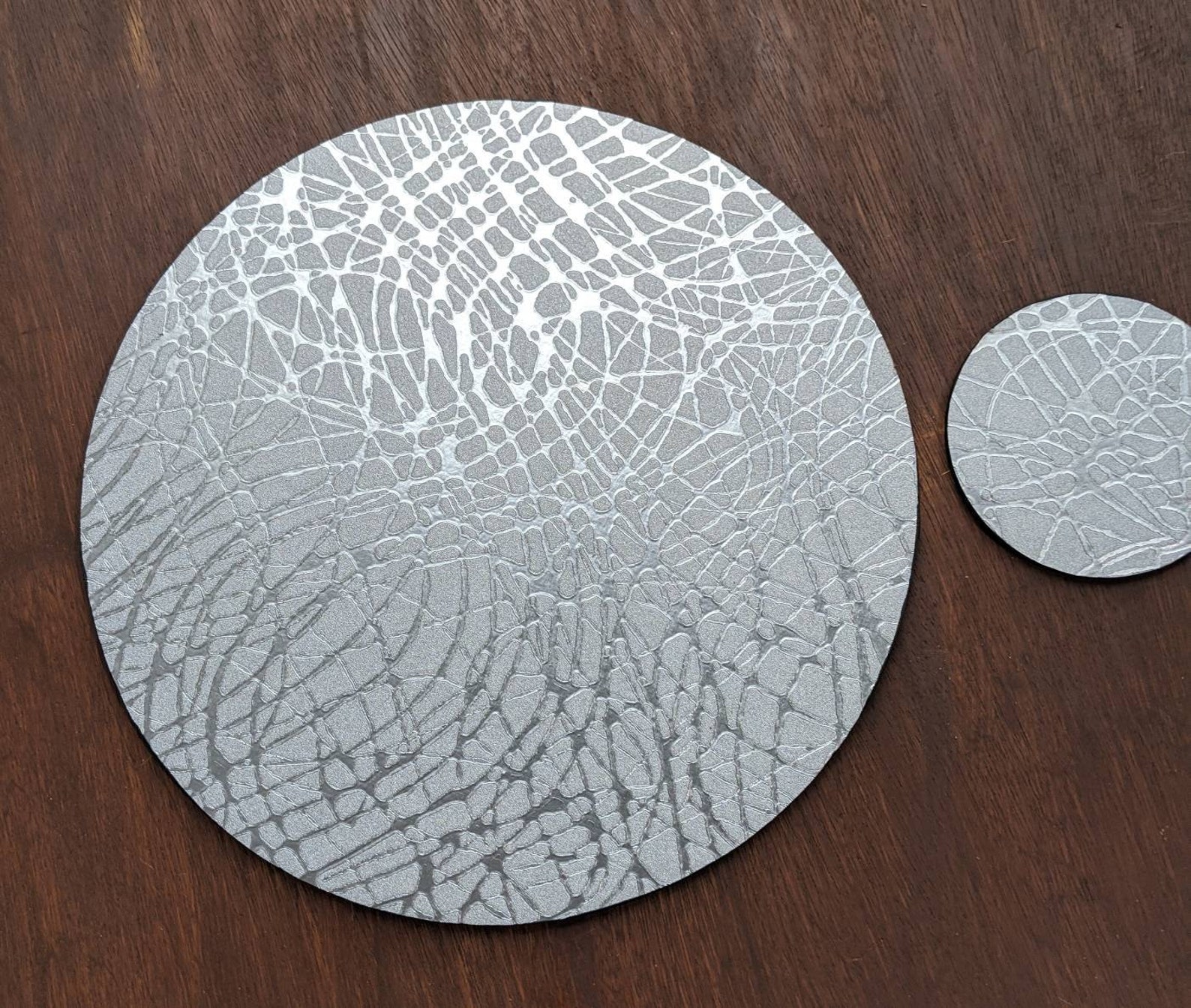 Luxury Silver Placemats Silver Swirl Coasters Textured Etsy UK
