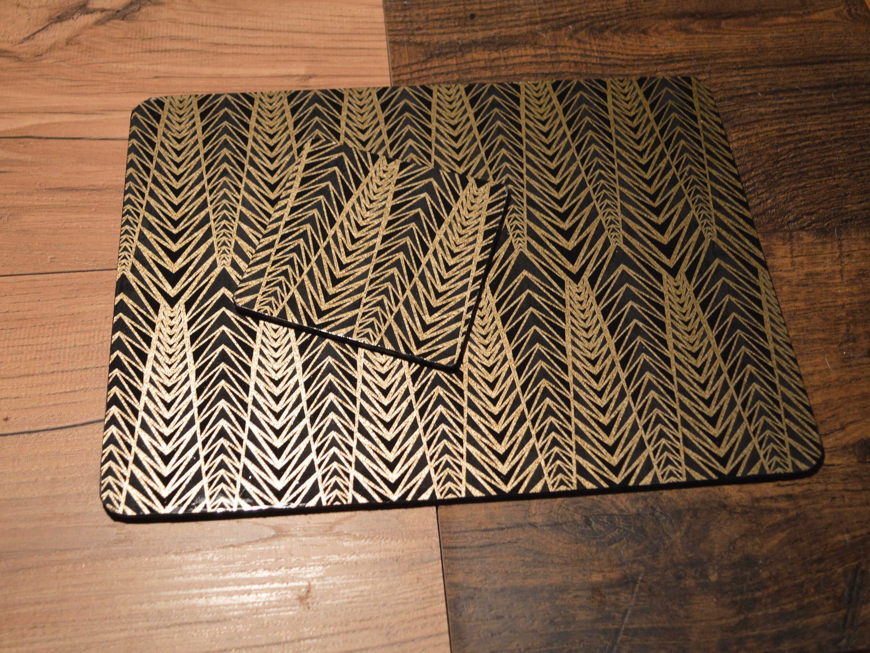 Luxury Black Gold Placemats Rectangle 1920's Gatsby Etsy