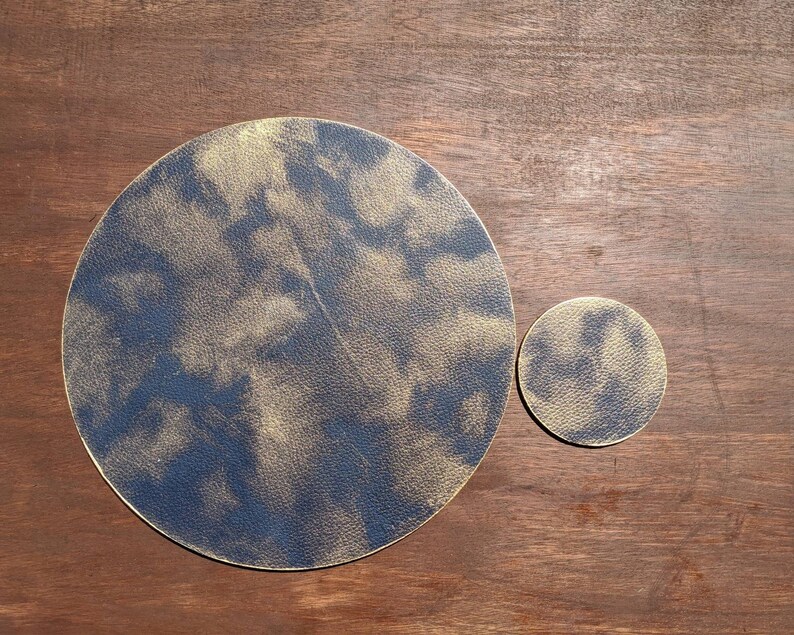 Luxury Navy Blue Gold Placemats Faux Leather Coasters Etsy