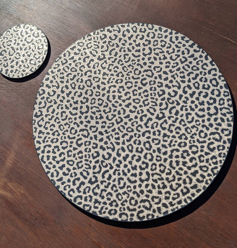 Luxury Gold Placemats Leopard Print Coasters Textured Metallic Etsy UK