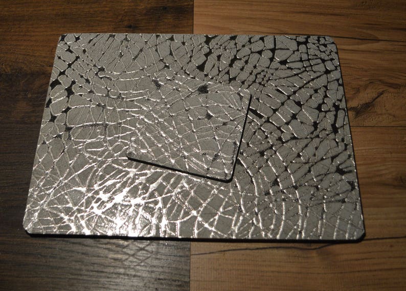 Luxury Silver Placemats Grey Splatter Coasters Textured Etsy