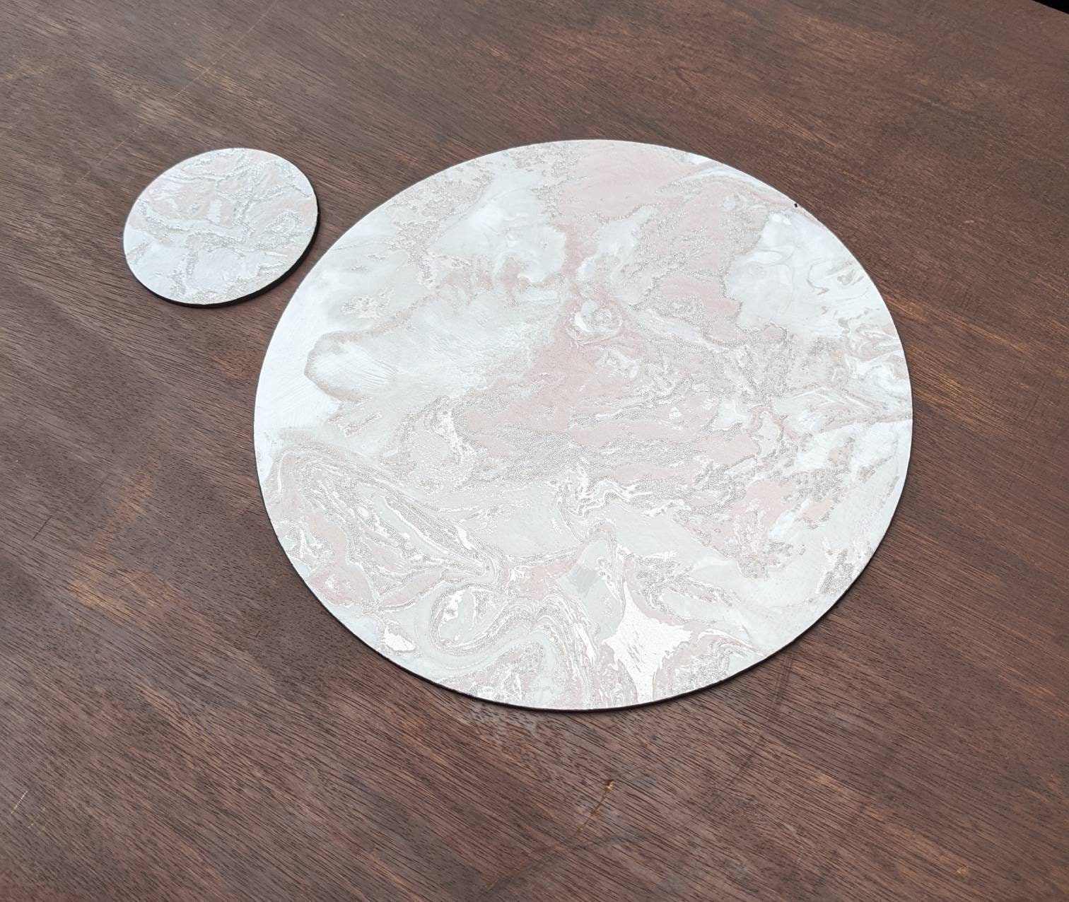 Pink Placemats Marble Placemats Placemats and Coasters Set Etsy UK