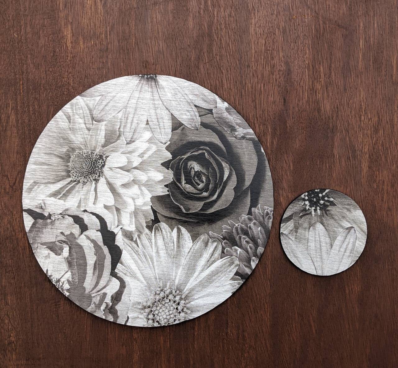 Silver Placemats Black Placemats Large Placemats Coaster Set Etsy