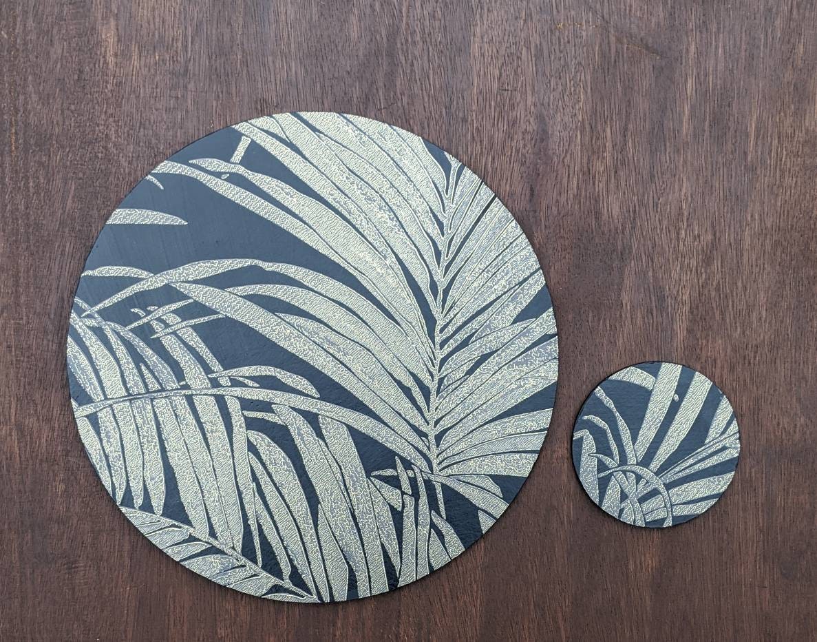 Gold Placemats Black Placemats Palm Leaf Decor Large Placemats Etsy UK