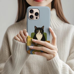 Tuxedo Cat Breakfast Phone Cases | Phone Case For iPhone Air iPhone 17 16 15 14 13 12 11 iPhone Pro/Pro Max Case iPhone Mini Case XR XS MAX image 8