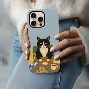 Tuxedo Cat Breakfast Phone Cases | Phone Case For iPhone Air iPhone 17 16 15 14 13 12 11 iPhone Pro/Pro Max Case iPhone Mini Case XR XS MAX image 6