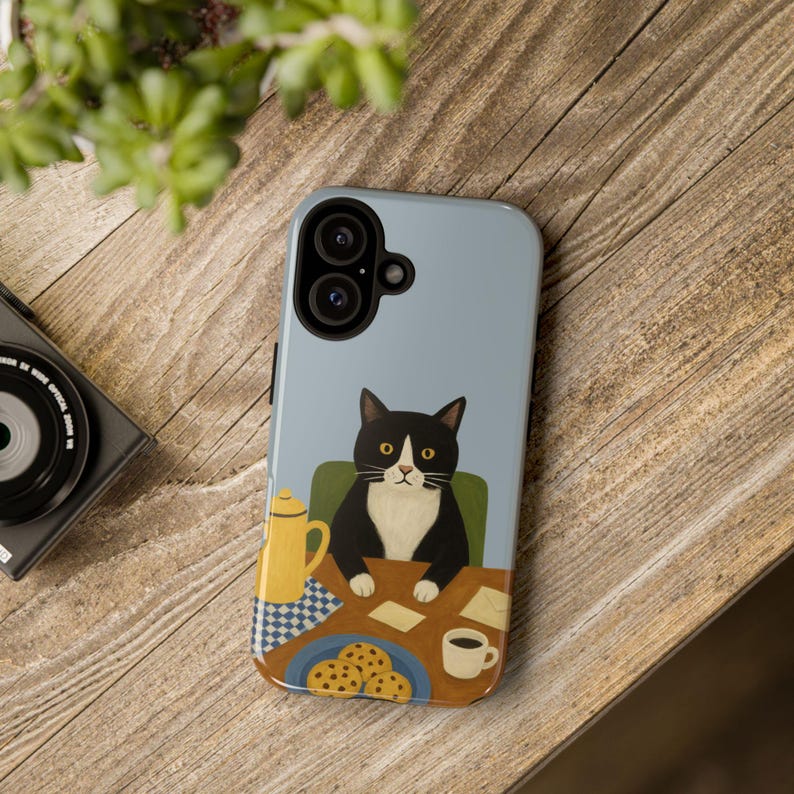Tuxedo Cat Breakfast Phone Cases | Phone Case For iPhone Air iPhone 17 16 15 14 13 12 11 iPhone Pro/Pro Max Case iPhone Mini Case XR XS MAX image 9
