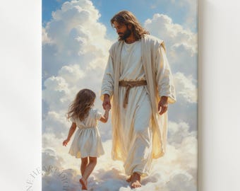 Jesus with Child Art Print: Inspirational Christian Home Decor (Digital Download)