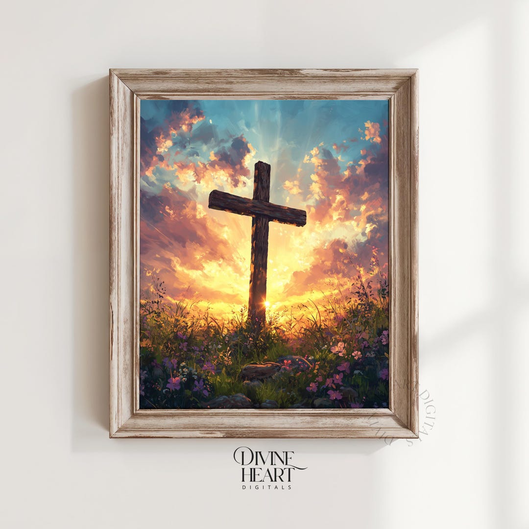 Jesus Cross Wall Art Print Religious Christian Decor Faith Based ...
