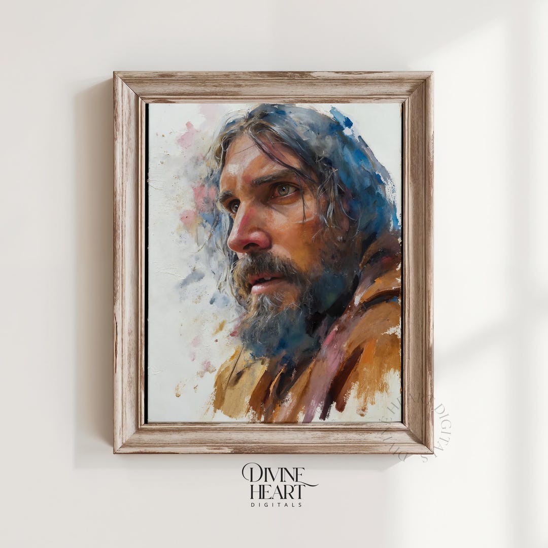 Jesus Portrait Wall Art Christian Religious Print Spiritual Faith ...