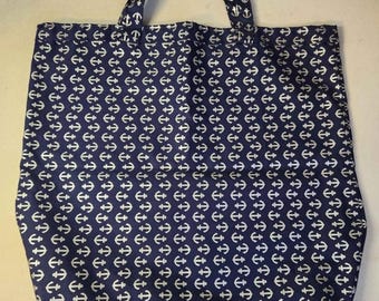 Nautical Anchor Pattern Tote Bag