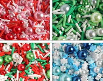 Christmas Sprinkles DIY Polymer Clay Charms Slime Charms and Accesories Fake Sprinkles Slime Sprinkles Nail Charms,