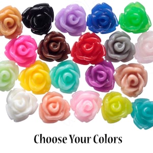 7,5 MM Teeny Tiny Rose Cabochons, Mini-Harz-Blumen, Rosenförmige Flatback Cabochons, kleine Blumencabochons, Blumen-Cabs, Miniblumen, 7,5 mm