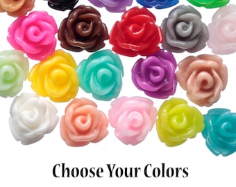 7.5MM Teeny Tiny Rose Cabochons, Rose Shaped Flatback Cabochons, Tiny Flower Cabochons, Flower Cabs, Flatback Miniature Flowers, 7.5mm