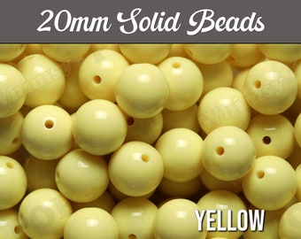20mm - Yellow 20mm Gumball Beads, Chunky Acrylic Beads, 20mm Chunky Beads, 20mm Beads, Bubble Gum Beads, Chunky Jewelry Beads, Bubblegum