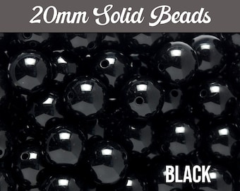20mm - Black Licorice 20mm Gumball Beads, Chunky Acrylic Beads, 20mm Chunky Beads, Bubblegum Beads, Bubblegum Necklace Beads, 20mm Beads