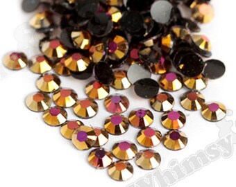 SS16 - 250 to 1000 PACK - Gold AB Crystal Faceted Resin Rhinestones, SS16 Resin Flatback Rhinestones, 4mm Resin Rhinestones