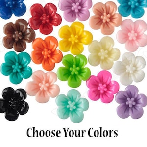 13MM Hibiskus Cabochons, Flat Back Hibiscus Cabochon, Flatback Blumen, Schleim, Rot Rosa Pfirsich Gelb Orange Blau Grün Weiß Schwarz