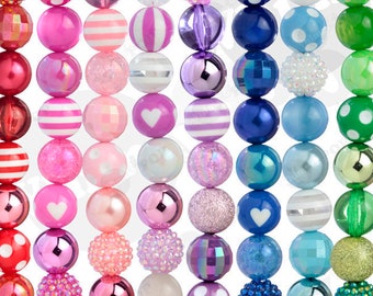 20mm verscheidenheid Gumball kralen, acryl kralen, dikke kralen, Bubblegum kralen, snoep kralen, sieraden kralen, ronde kralen, 100 stuk verscheidenheid Pack