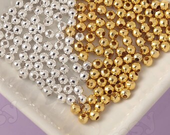 5mm - Silver or Gold Spacer Beads, Beads for Jewelry, Mini Silver Spacer Beads, Tiny Beads, Round Beads, Small Beads, 50-250pcs