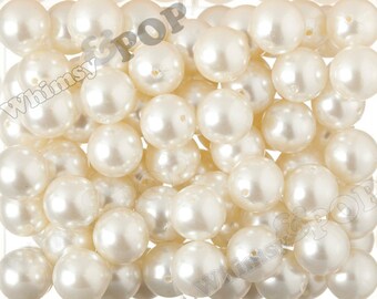 Bubblegum Beads Chunky Pearl Beads NEW 20mm White And Silver Lightening Pearls Bubblegum Bead Supply Chunky Gumball Beads