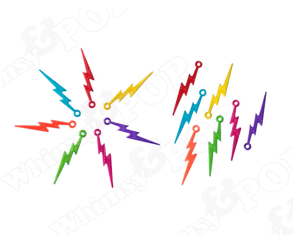 Acrylic Lightning Bolt Charms, Lightning Charm Pendant, Lightning Bol…