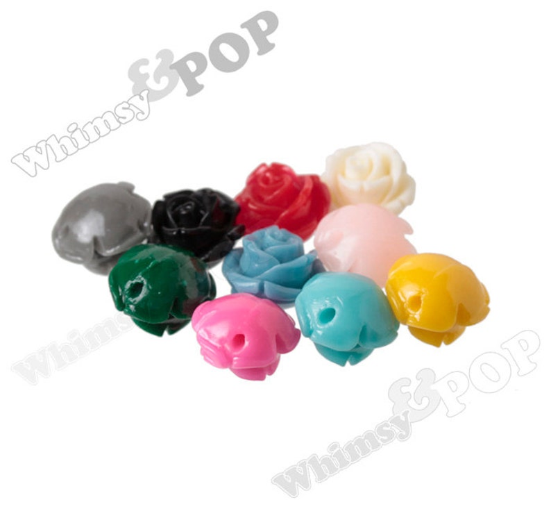 12mm Aqua Blue Rose Beads Flower Beads Drilled Flowers 12mm Etsy