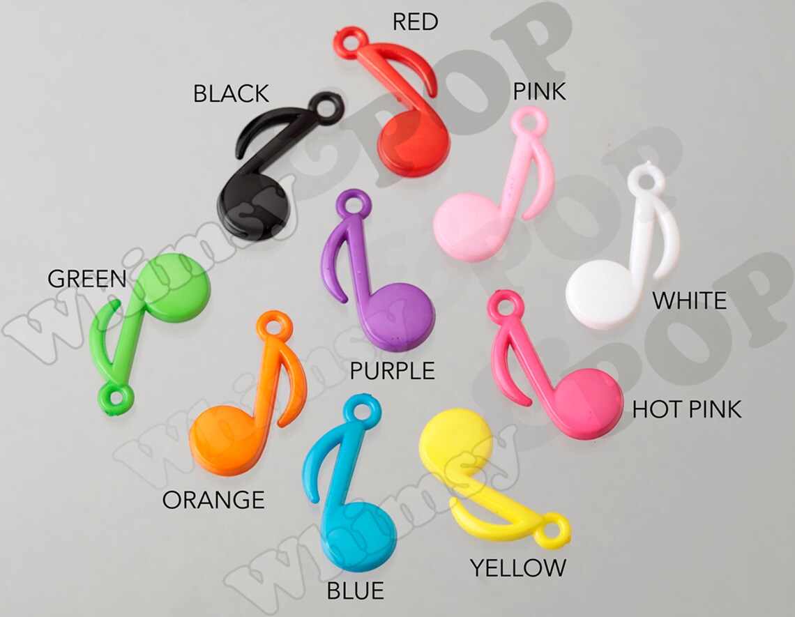 Note Charms Acrylic Musical Note Charms Music Charm Bracelet Necklace - Etsy