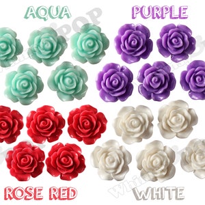 20MM Large Detailed Rose Cabochons, Resin Cabochons, Flower Shaped, Flatback Roses, Flat Back Roses, Flower Cabochons, Flower Cabs image 9