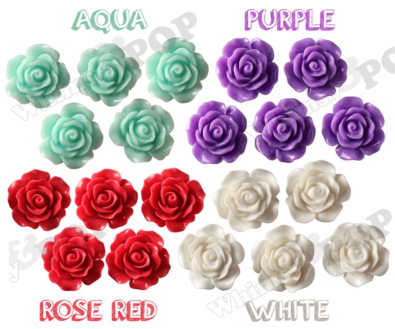 20MM Large Detailed Rose Cabochons, Resin Cabochons, Flower Shaped, Flatback Roses, Flat Back Roses, Flower Cabochons, Flower Cabs image 9