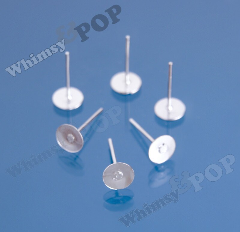 Earring Post Blanks and Findings with Rubber Stoppers (25 to 250 pair…