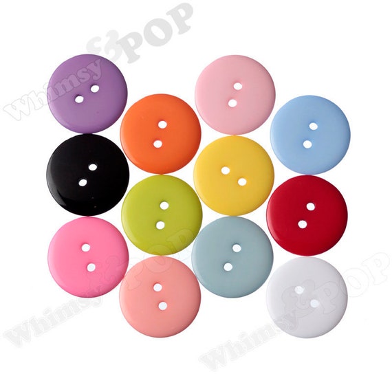 Arts 25 x Plain White Round 18mm Resin Sewing Buttons for Knitting Crafts and Clothes 
