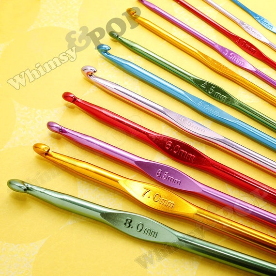 12 Crochet Hook Set, Crochet Hooks, Crochet Needles, Crochet Knitting,  Aluminum, 2.0mm 8.0mm C1-05 